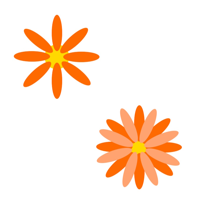 Crochet gerbera flower petal layout